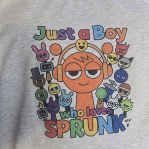 Gildan Gray Kids Tee with Colorful Cartoon Print